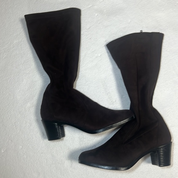 🆕 George brown suede zip up mid calf boots - Picture 1 of 11